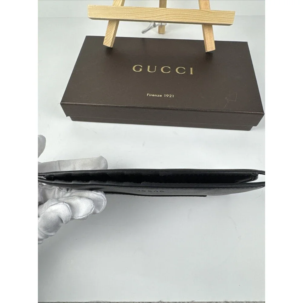 GGucci Bi-fold Long Wallet Python Snake Skin Leather Black - Picture 16 of 16